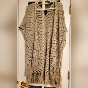 Buckle Black knit fringe cardigan